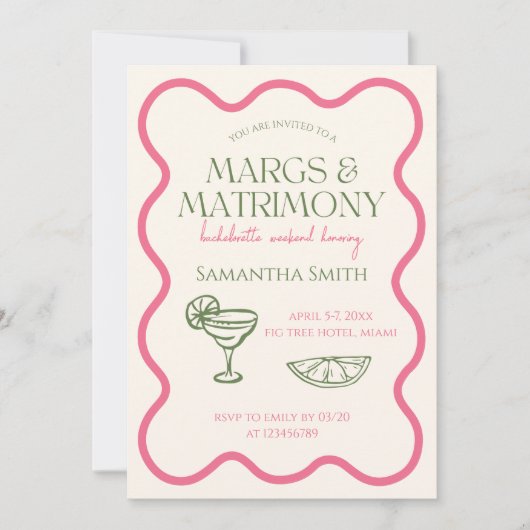 マークス&結婚バチェロレッテウィークエンドハンドドロード 招待状 (正面)