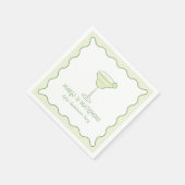 「マークス&結婚」モダンライムバチェロレッテ スタンダードカクテルナプキン (角)