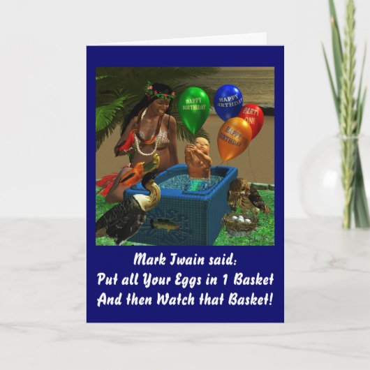 マークトウェインズバスケット誕生日 カード (正面)