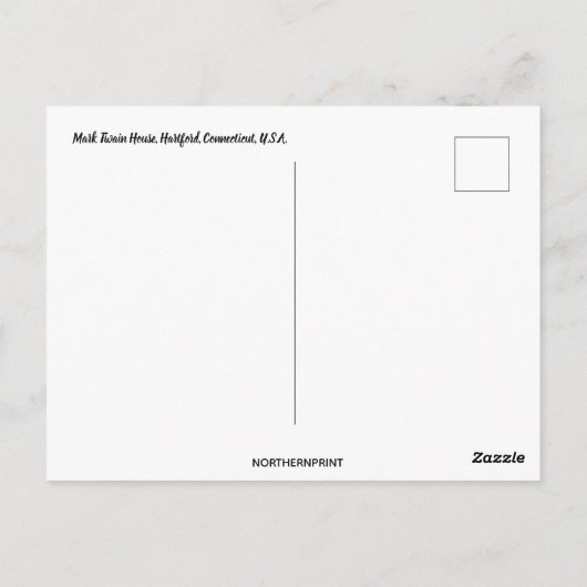 マークトウェインハウスハートフォードコネチカットUSA ポストカード (裏面)