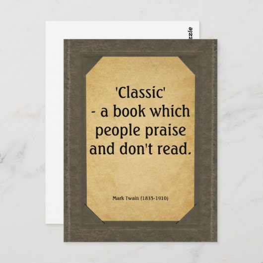 マークトウェイン引用文オンブックス ポストカード (正面/裏面)