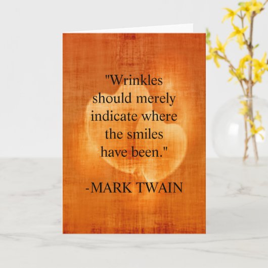 マークトウェイン誕生日引用文ウィズハート カード (黄色い花)