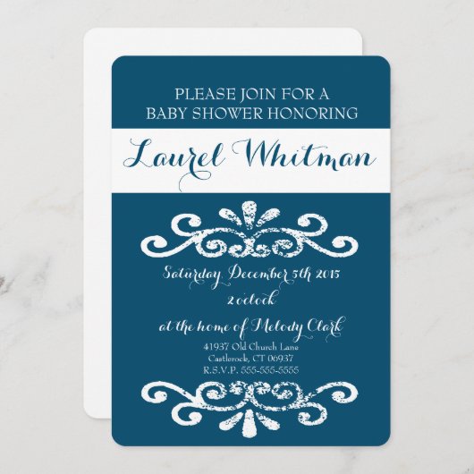 マークベビーシャワー招待状 招待状 (正面/裏面)