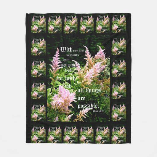 マーク付きアスティルベ10:27 フリースブランケット (正面)