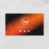 マーク付きオレンジきらめく色の黒い宝石ロゴの追加 名刺 (正面)