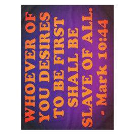 マーク10時44分の聖書詩。 テーブルクロス