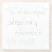 マーク10:9聖書の一節 結婚デザイン ガラスコースター (裏面)