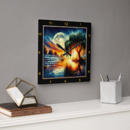 マーク11:24の賛美：ホームディパーソナライズされたスプレイ スクエア壁時計