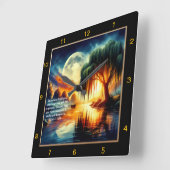 マーク11:24の賛美:ホームディパーソナライズされたスプレイ スクエア壁時計 (傾斜)