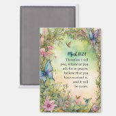 マーク11:24クリスチャン水彩画 マグネット (正面/裏面)