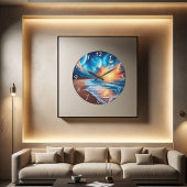 マーク11:24クロサンセット海Calm ラージ壁時計