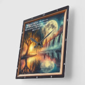 マーク11:24スピリチュアル時計:個人的な信念の表示 スクエア壁時計 (傾斜)