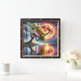 マーク11:24デヴォーション時計：カスタマイズ聖なる書物、 経典 スクエア壁時計