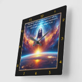 マーク11:24宇宙の夕日に照らされたイエス スクエア壁時計 (傾斜)