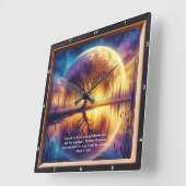 マーク11:24強度：パーソナライズされた聖なる書物、 経典芸術 スクエア壁時計 (傾斜)