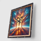 マーク11:24心地よい:パーソナライズされたホーム賛美ズ スクエア壁時計 (傾斜)