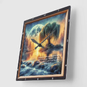 マーク11:24心地よい:パーソナライズされたホーム賛美ズ スクエア壁時計 (傾斜)