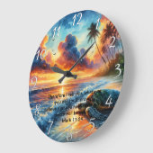 マーク11:24忠実な日没のクロス反射 ラージ壁時計 (傾斜)