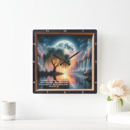 マーク11:24時計感動的：カスタムデザイン スクエア壁時計