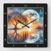 マーク11:24献身:スピリチュアルカスタムデコール スクエア壁時計 (正面)