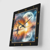 マーク11:24献身:スピリチュアルカスタムデコール スクエア壁時計 (傾斜)