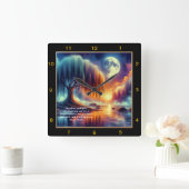 マーク11:24祈りの言葉クロック信じ:受信 スクエア壁時計 (ホーム)