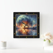 マーク11:24祈りの言葉時間:カスタムキリスト教デザイン スクエア壁時計 (ホーム)