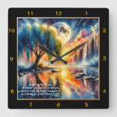 マーク11:24聖なる書物、 経典時計:カスタム信仰デコール スクエア壁時計 (正面)