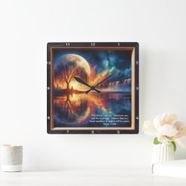 マーク11:24 Grace Clock：クリスチャンパーソナライズされたGIF スクエア壁時計