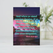 マーク11:25 KJVバイブル聖句Picフラット挨拶 カード (スタンド正面)