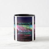 マーク11:25 KJVバイブル聖句Pic 2トーンのマグカップ マグカップ (中央)