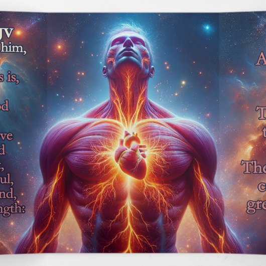 マーク12:29-31 KJVトラクト – ハート魂の精神の強さ 三つ折りカード (内部中)