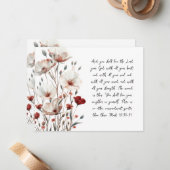 マーク12:30-31英語ビルマ語ピンクポピーNotecard ノートカード (正面/裏面インサイチュ)