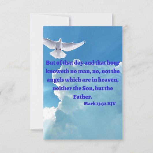 マーク13:32 KJVバイブル聖句Picフラットグリーティングカード カード (正面)