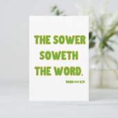 マーク4:14 KJV聖書の聖なる書物、 経典挨拶 カード (スタンド正面)