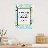 マーク4:35はっきりしたデイジー – パステルブルーイエロー ポスター (キッチン)