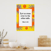 マーク4:35はっきりしたデイジー – 黄オレンジ紫 ポスター (キッチン)