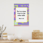 マーク4:35フローラデカール民族プリントグリーンパープル2 ポスター (キッチン)