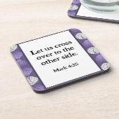 マーク4:35魚の頭葉の薄紫 コースター (左側)