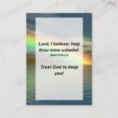 マーク9:24主よ、私は信じ、〜は信じ難い エンクロージャーカード (正面)