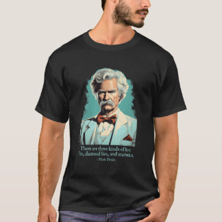 マーク・おもしろいトウェイン・アメリカンのヒューモリストが統計 Tシャツ