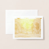 マーク・エドワード・ウェスターフィールドの金の箔による紫色の木 箔カード (封筒付き正面)