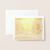 マーク・エドワード・ウェスターフィールドの金の箔による紫色の木 箔カード (封筒付き正面)