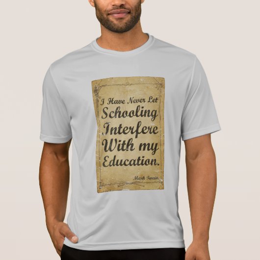 マーク・トゥウェイン名言 タイポグラフィTシャツ | 教育 Tシャツ (正面)