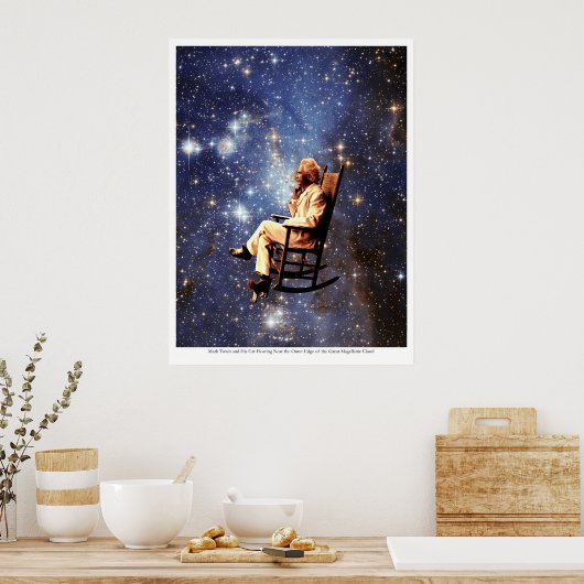 マーク・トウェインと彼の猫 ポスター (キッチン)