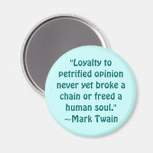 マーク・トウェイン硬直化された意見引用文 マグネット (正面/裏面)