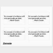 マーク・トウェイン – 証拠は決して… 長方形シール (シート)