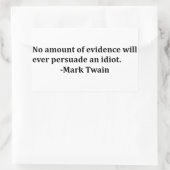 マーク・トウェイン – 証拠は決して… 長方形シール (バッグ)