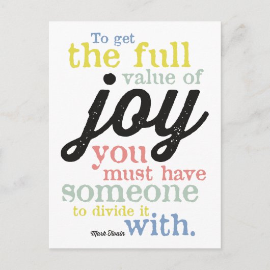 マーク・トウェイン – Joy ポストカード (正面)