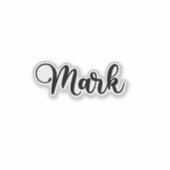 マーク ネーム - 手書きカリグラフィー シール (正面)